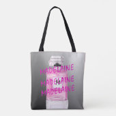 Tote Bag Monogramme Français Chic Noir Bouteille de Parfum (Dos)