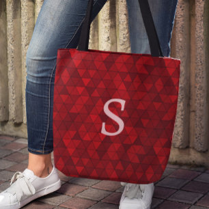 Tote Bag Monogramme géométrique personnalisé des triangles