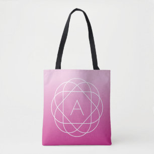Tote Bag Monogramme géométrique semblable à une fleur Omb