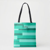 Tote Bag Monogramme géométrique vert (Devant)