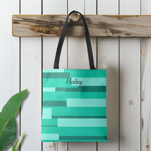 Tote Bag Monogramme géométrique vert