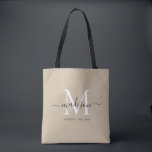 Tote Bag Monogramme Gold Noir tendance Nom initial du scrip<br><div class="desc">Monogramme d'or noir tendance Initiale Script Nom simple mariage simple cadeau tendance chic Sac fourre-tout personnalisé</div>