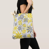 Tote Bag Monogramme Graphique en gris jaune (De près)