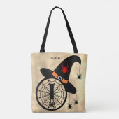 Tote Bag Monogramme I Halloween Sky Witch Nom des araignées (Dos)