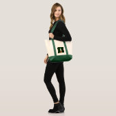 Tote Bag Monogramme I superposé sur le drapeau irlandais it (Devant (modèle))