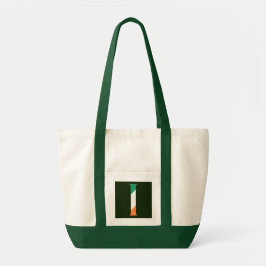 Tote Bag Monogramme I superposé sur le drapeau irlandais it (Devant)