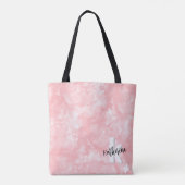 Tote Bag Monogramme Initial à l'aquarelle rose (Dos)