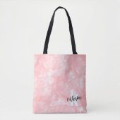 Tote Bag Monogramme Initial Aquarelle Rose (Devant)