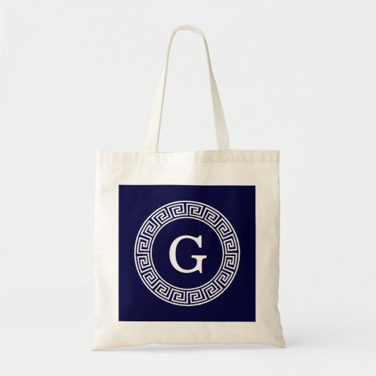 Tote Bag Monogramme initial du cadre de la ligne de la clé (Devant)