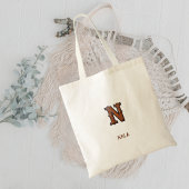 Tote Bag Monogramme Initial en Cuir Occidental Outilé N