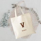 Tote Bag Monogramme initial en cuir western V