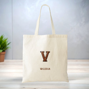 Tote Bag Monogramme initial en cuir western V