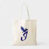 Tote Bag Monogramme Initial I Élégant Bluebird (Devant)