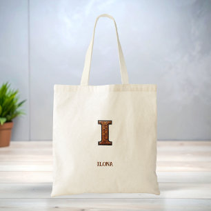 Tote Bag Monogramme initial I en cuir occidental tooled
