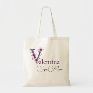 Tote Bag Monogramme Initial + Nom Super Maman