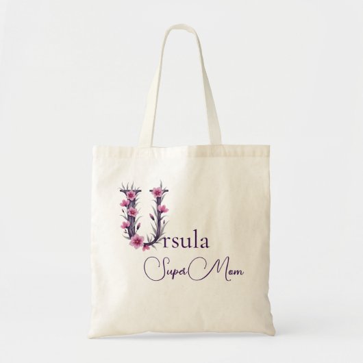 Tote Bag Monogramme Initial + Nom Super Maman (Devant)
