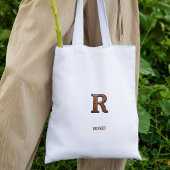 Tote Bag Monogramme initial R en cuir western tooled