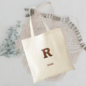 Tote Bag Monogramme initial R en cuir western tooled