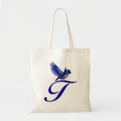 Tote Bag Monogramme Initial T Bluebird (Devant)