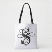 Tote Bag Monogramme initial tourbillonnant (Devant)