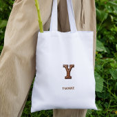 Tote Bag Monogramme Initial Y en Cuir Occidental Travaillé