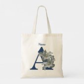 Tote Bag Monogramme initiale A fleur d'Hibiscus personnalis (Dos)