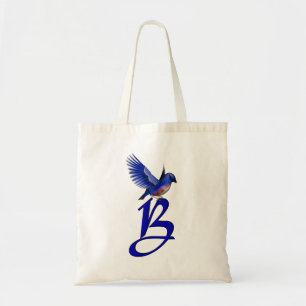 Tote Bag Monogramme initiale B Bluebird