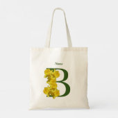 Tote Bag Monogramme initiale B jonquille Votre nom (Dos)