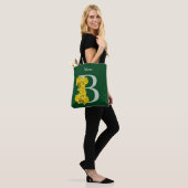 Tote Bag Monogramme initiale B personnalisé jonquille (Sur le modèle)