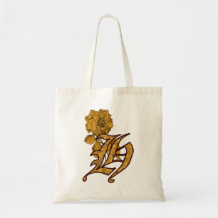 Tote Bag Monogramme Initiale H Élégante Fleur de Pivoine en