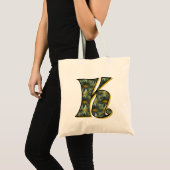 Tote Bag Monogramme Initiale K Fleurs de Marguerites Art (Devant (produit))