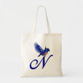 Tote Bag Monogramme initiale N Bluebird (Devant)