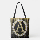 Tote Bag Monogramme Initiale Personnalisée avec Dégoulinade (Dos)