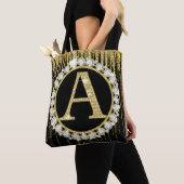 Tote Bag Monogramme Initiale Personnalisée avec Dégoulinade (De près)