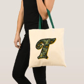 Tote Bag Monogramme Initiale T Fleurs Art (Devant (produit))