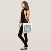 Tote Bag Monogramme Initiales 3 Moderne Gras | Bleu Clair (Devant (modèle))