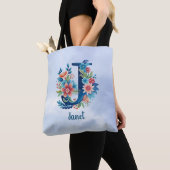 Tote Bag Monogramme 'J' MODÈLE (De près)