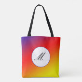 Tote Bag monogramme jaune orange violet  (Dos)