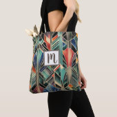Tote Bag Monogramme Jazzy Geometry Elegant Classic Boho (De près)