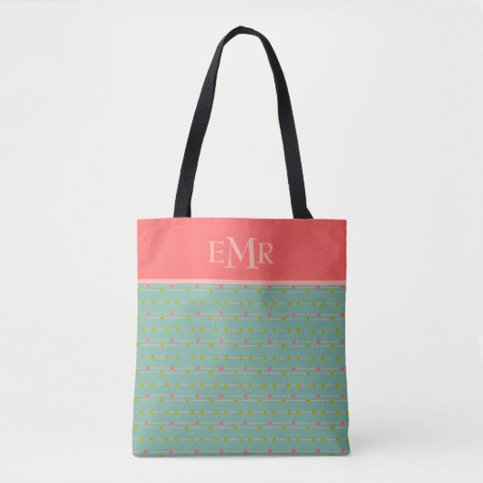 Tote Bag Monogramme "Just Happy Dots on Strings" (Devant)