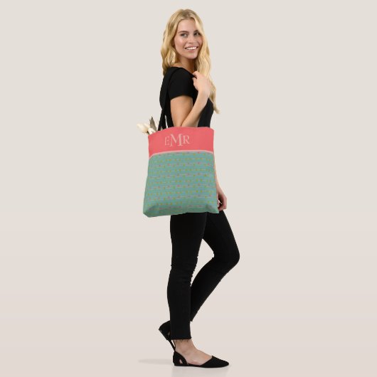 Tote Bag Monogramme "Just Happy Dots on Strings" (Sur le modèle)