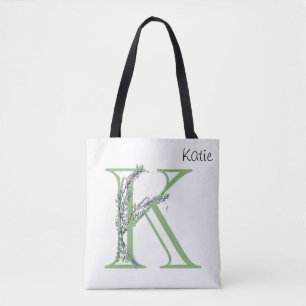 Tote Bag Monogramme K Lavande Eucalyptus