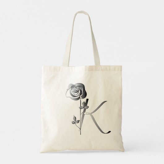 Tote Bag Monogramme K manuscrit avec Rose (Dos)