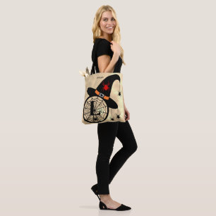 Tote Bag Monogramme L Araignées à sorcières nuageuses Nom T