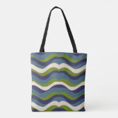 Tote Bag Monogramme l Tavy Retro Stripes, (Dos)