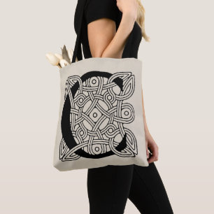 Tote Bag Monogramme Lettre C Impression de Nœud Celtique Vi