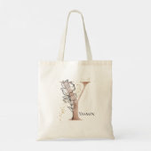 Tote Bag Monogramme Lettre moderne initiale Y Boho Personna (Dos)