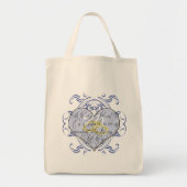 Tote Bag Monogramme Mariage Vow Heart (Devant)
