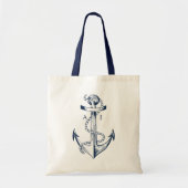 Tote Bag Monogramme marin Ancre et corde nautique (Devant)