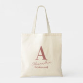 Tote Bag Monogramme minimum femme de chambre Dusty rose (Dos)